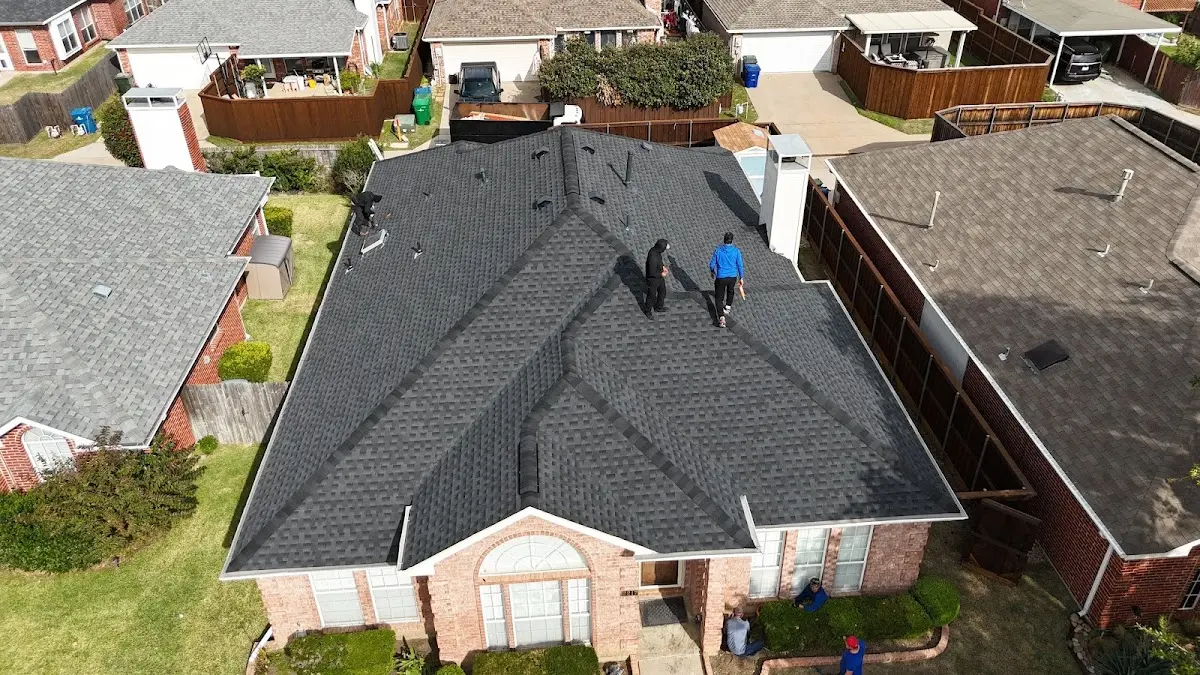 Slate & Tile Roof Repair work in progress on a Ponca City property